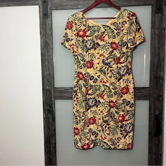 Vintage Maggy London 100% Silk Floral Cottagecore Dress Women's 12 Academia - Picture 1 of 11